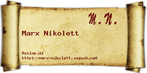 Marx Nikolett névjegykártya