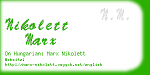 nikolett marx business card